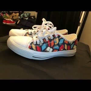Book nerd tennis shoes